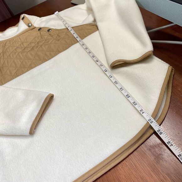 J.crew white quilted fleece pullover sweatshirt small - Picture 8 of 13